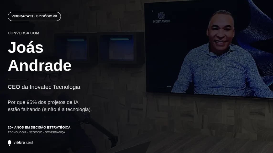 Capa do Vibbracast episódio 08, conversa com Joás Andrade, CEO da Inova Tech